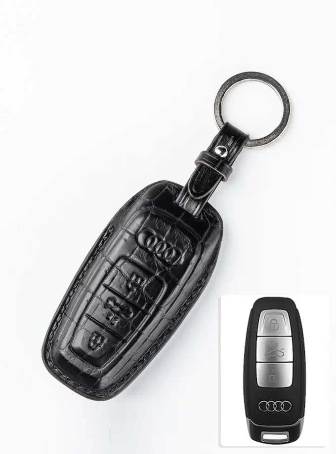 Кожаный чехол для ключа Audi из кожи крокодила TM-814