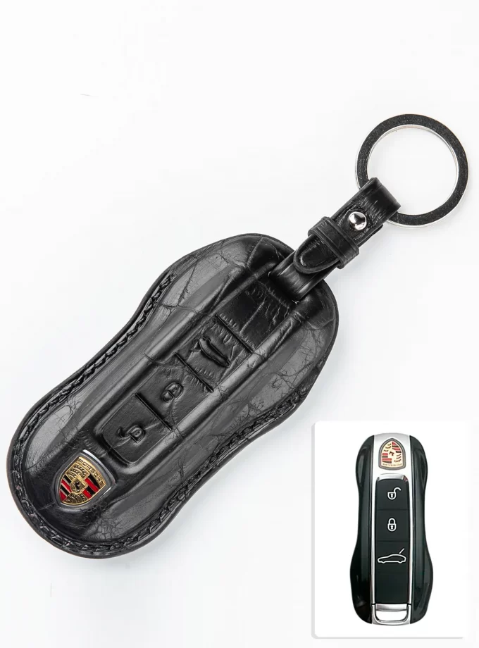 Кожаный чехол для ключа Porsche из кожи крокодила TM-905