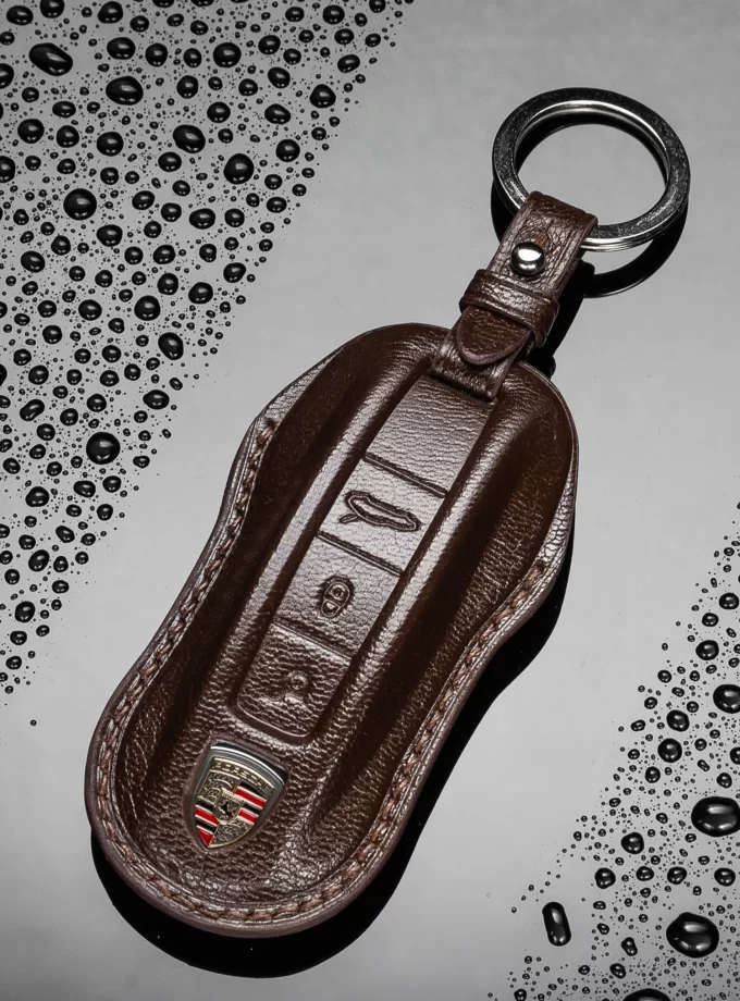 Кожаный чехол для ключа Porsche TM-906 Panamera 2017-2020 Cayenne 2018-2020 | Porsche 911 2019-2020