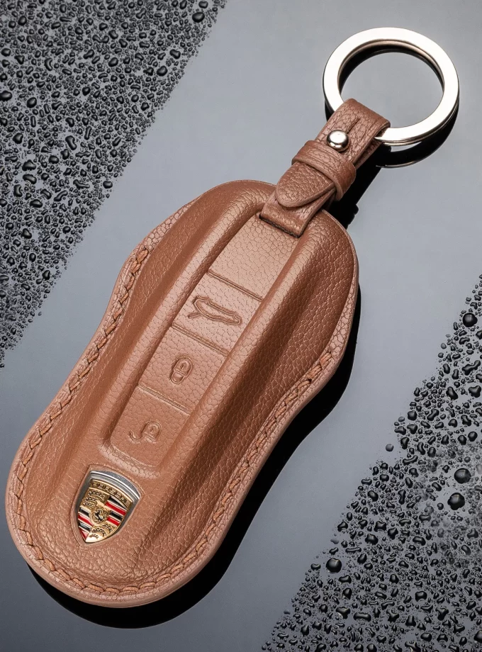 Кожаный чехол для ключа Porsche TM-938 Panamera 2017-2020 Cayenne 2018-2020 | Porsche 911 2019-2020
